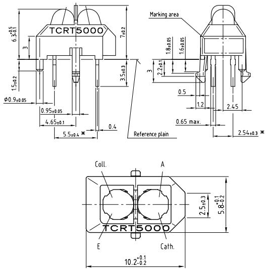 TCRT5000 Package Dimension