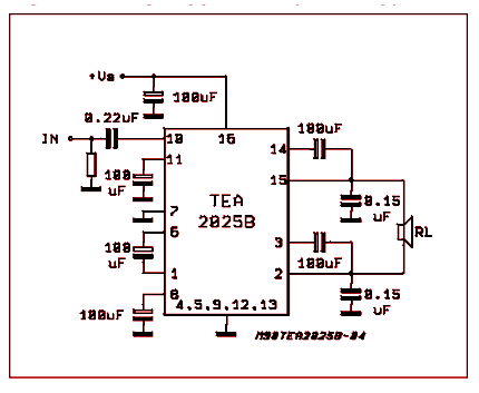  TEA2025 Application Circuit in Bridge Mode