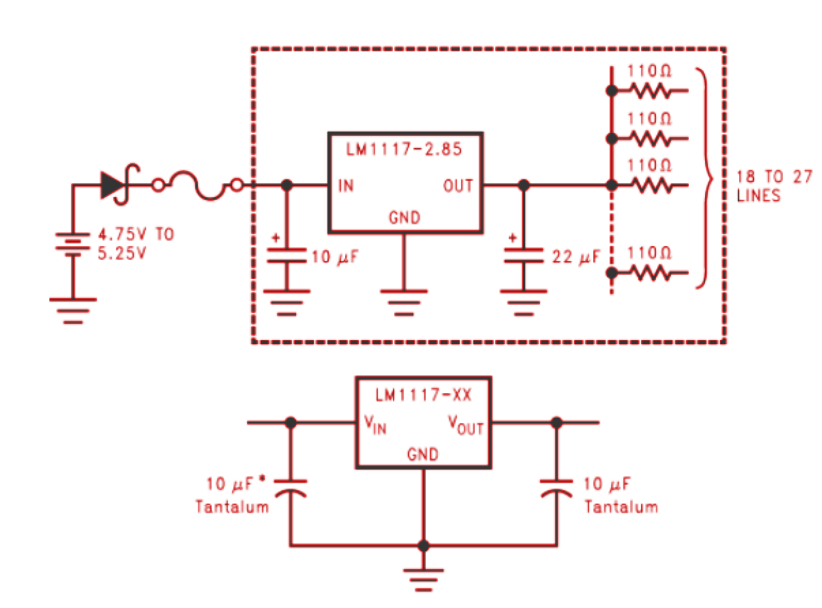 LM1117MP-3.3 Typical Application Diagram